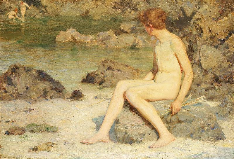 Henry Scott Tuke Cupid and Sea Nymphs Spain oil painting art